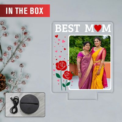 MomGlow Personalized LED Lamp Mom Shine  Mother’s Day, birthday, anniversary, or surprise gift from daughter or son. in warm white colour